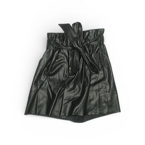 Zara Black High Waist Leather Shorts